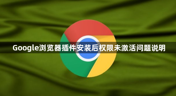 Google浏览器插件安装后权限未激活问题说明1